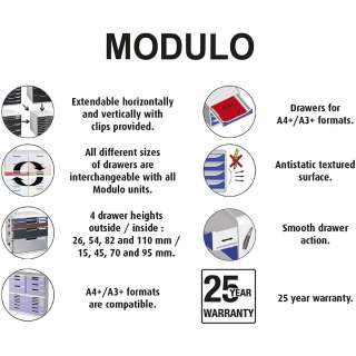 EXACOMPTA BOKS 10 FIOKA SIVA-CRNA MODULO A4 