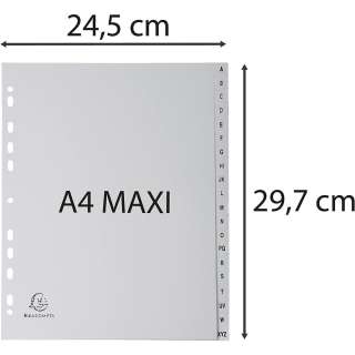 EXACOMPTA PREGRADNI INDEKS PP A4,SIVA SLOVA A-Z,20 