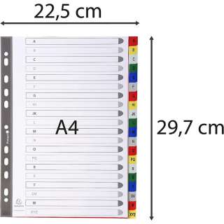 EXACOMPTA PREGRADNI INDEKS PP A4,BOJA, A-Z, 20 LIS 