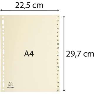 EXACOMPTA PREGRADNI KARTON A4,BEŽ SLOVA A-Z,20 