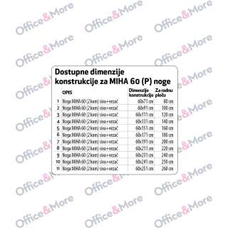 NOGA MIHA 60 (2 KOM) SIVA+VEZAČ L -111 CM RP 120 