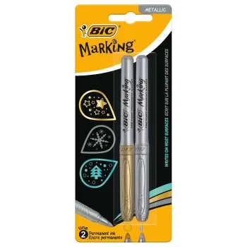 BIC MARKER PERMANENT INTENSITY, SILVER/GOLD,0.8 