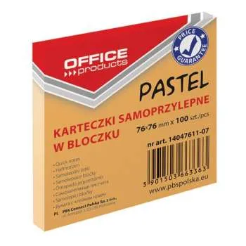 OFFICE PR. SLP LISTIĆI 76X76MM PASTEL ORANŽ 100L 