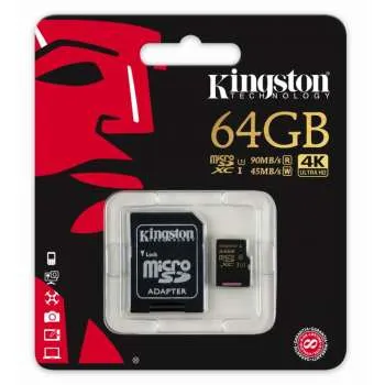 KINGSTON MICRO SD 64GB + ADAPTER UHS-I Class 3 