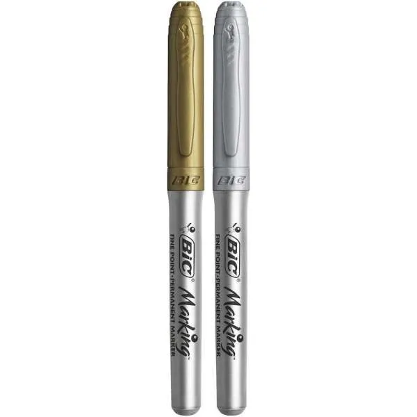 BIC MARKER PERMANENT INTENSITY, SILVER/GOLD,0.8 
