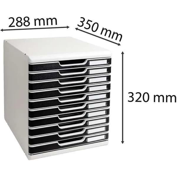 EXACOMPTA BOKS 10 FIOKA SIVA-CRNA MODULO A4 