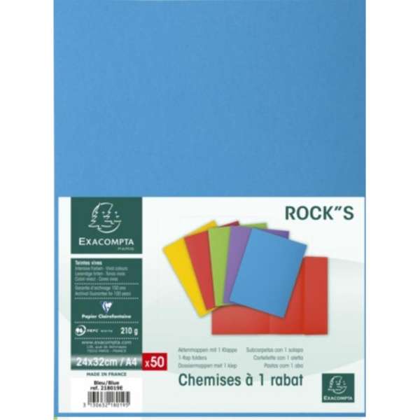 Exacompta - Ref. 55270E – Paquete De 4 Camisas Elásticas Skandi – Bolsillos Con 3 Solapas – En Tarjeta Brillante
