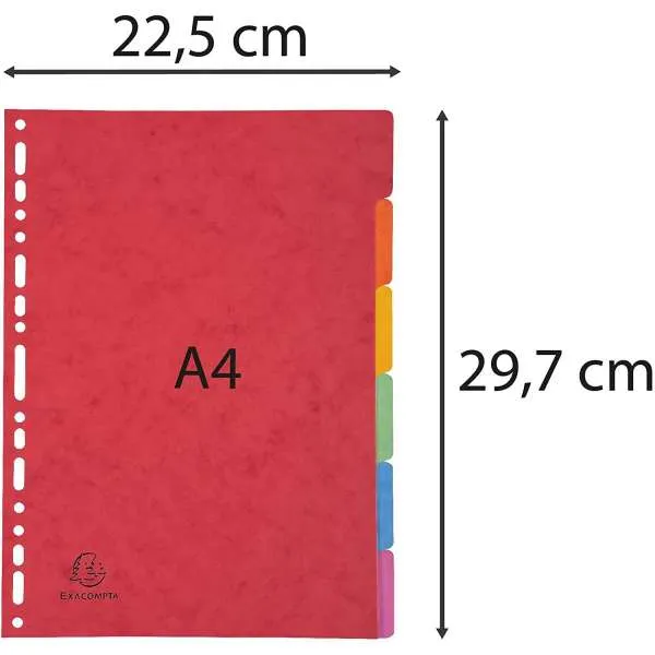 EXACOMPTA PREGRADNI KARTON A4,6 BOJA, 400g 