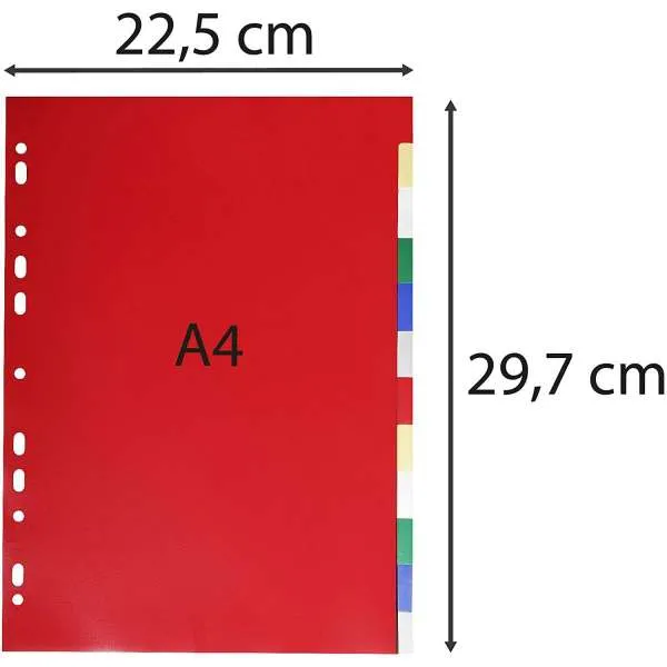 EXACOMPTA PREGRADNI INDEKS PP A4, 12 BOJA 0.12mm 