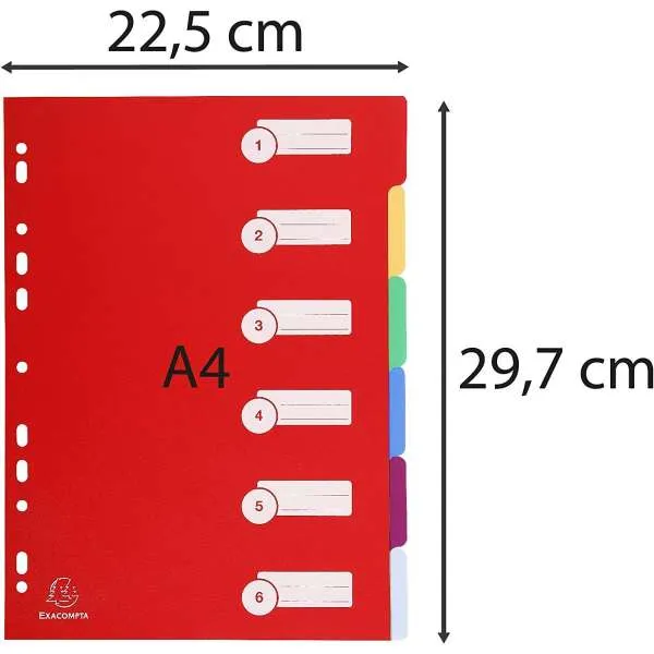 EXACOMPTA PREGRADNI INDEKS PP A4,6 BOJA 0.3mm 