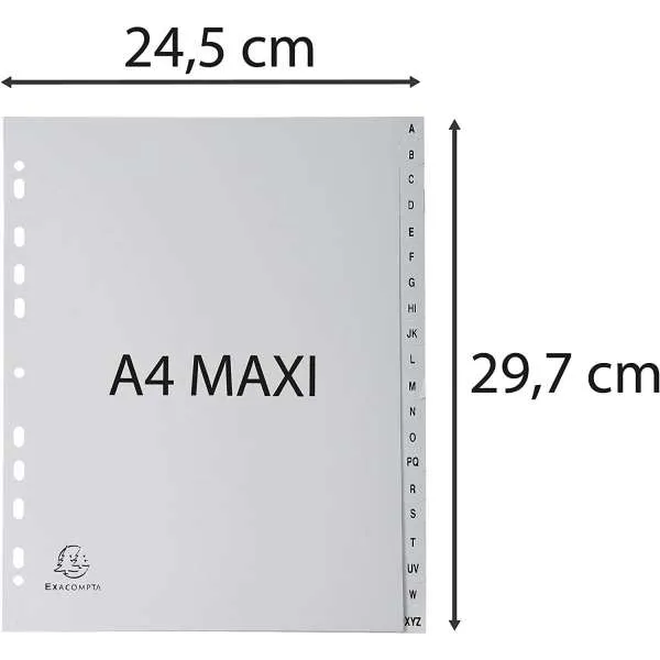 EXACOMPTA PREGRADNI INDEKS PP A4,SIVA SLOVA A-Z,20 