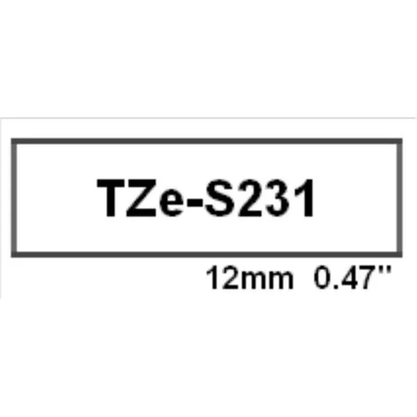 BROTHER TRAKE 12mm CRNO NA BELO  TZe-S231 