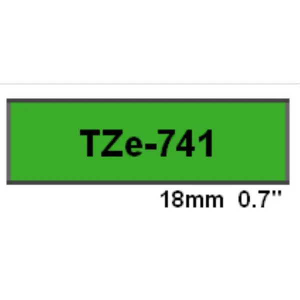 BROTHER TRAKE 18mm CRNO NA ZELENO TZe-741 