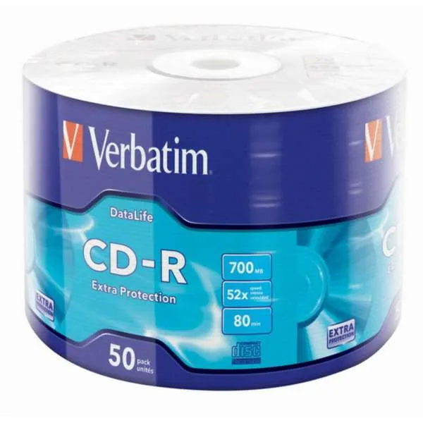 VERBATIM CD-R 50/1 FOLIJA 52X 700MB 