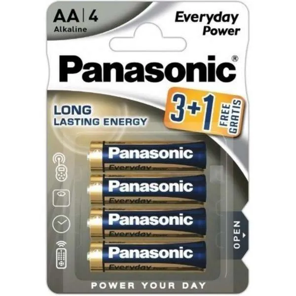 PANASONIC BATERIJA ALK.LR6-AA-1,5V,pak.3+1 