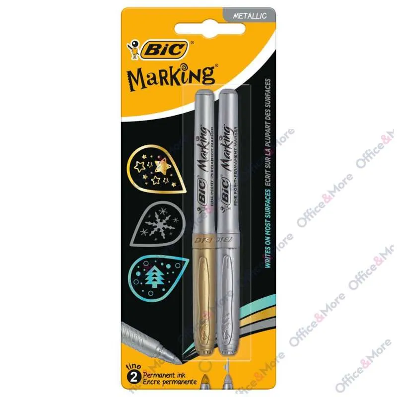 BIC MARKER PERMANENT INTENSITY, SILVER/GOLD,0.8 