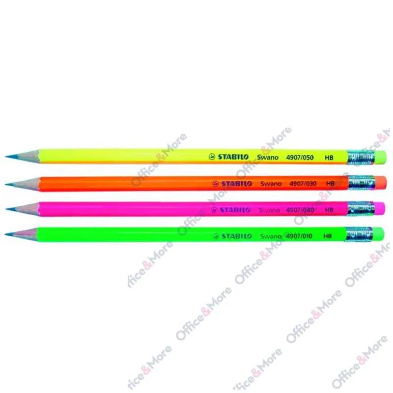 STABILO GRAFITNA OLOVKA NEON SA GUM. HB 4907 SWANO 