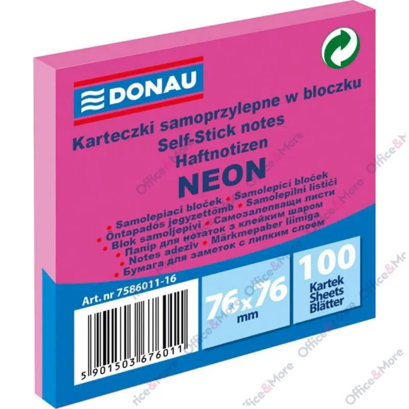 DONAU SLP LISTIĆI ZA PORUKE 76X76 NEON PINK 100L 