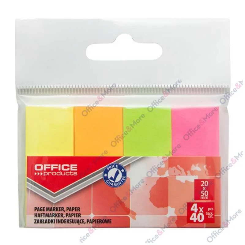 OFFICE PR. INDEKS PAPIRNI 20MM X 50MM,4X40 L NEON 