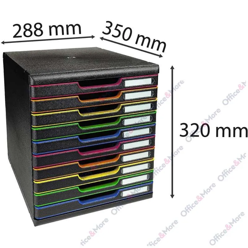 EXACOMPTA BOKS 10 FIOKA CRNA-RUB F. BOJA MODULO A4 