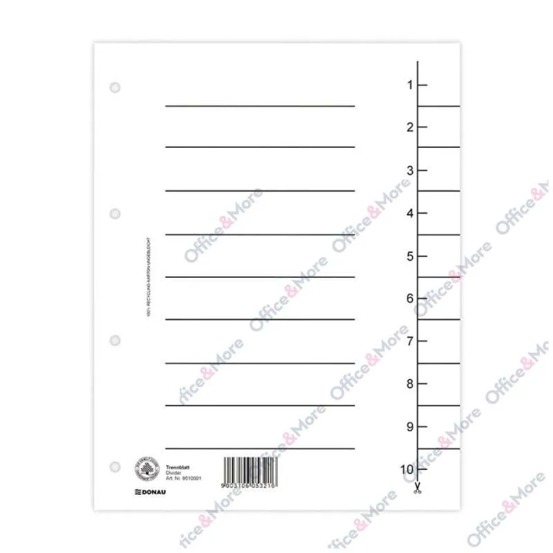 DONAU PREGRADNI KARTON A4 BELI 1/100 