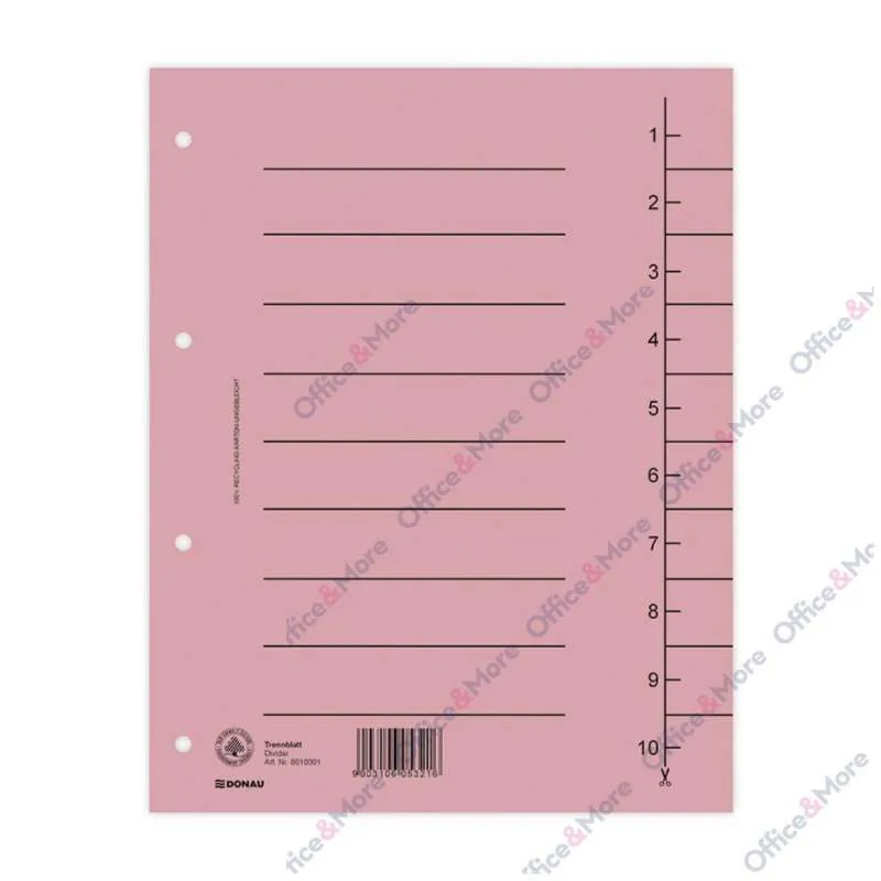 DONAU PREGRADNI KARTON A4 ROZE 1/100 