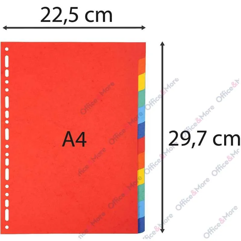 EXACOMPTA PREGRADNI KARTON A4, 10 BOJA, REC. 220g 