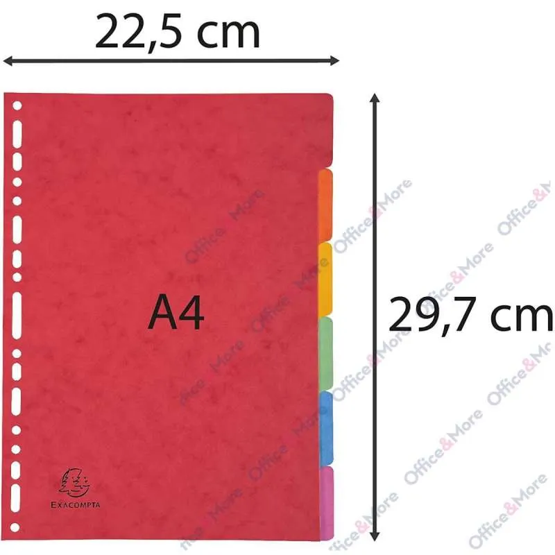 EXACOMPTA PREGRADNI KARTON A4,6 BOJA, 400g 