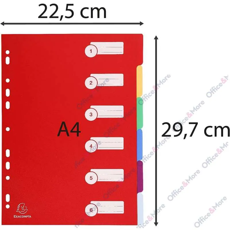 EXACOMPTA PREGRADNI INDEKS PP A4,6 BOJA 0.3mm 