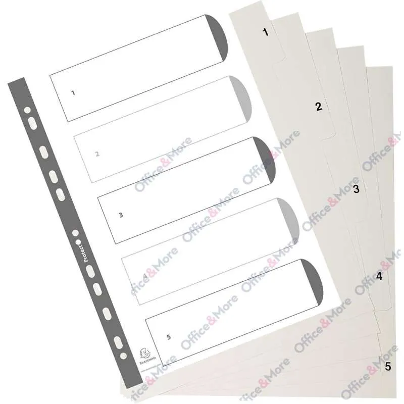 EXACOMPTA PREGRADNI INDEKS PP A4, SIVA BROJ 1-5 