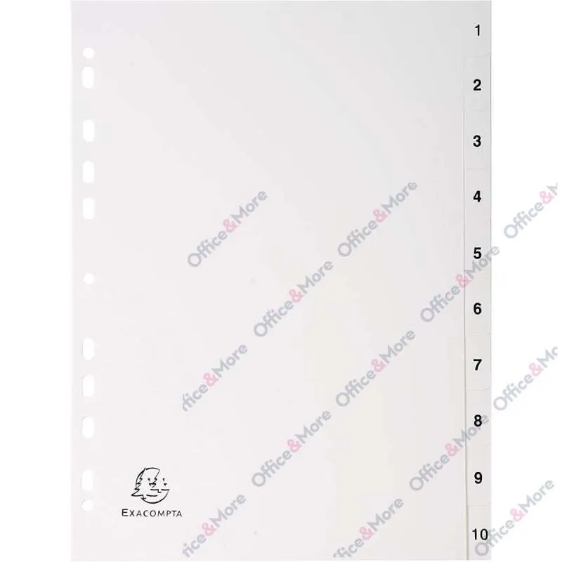 EXACOMPTA PREGRADNI INDEKS PP A4,SIVA BROJ 1-10 