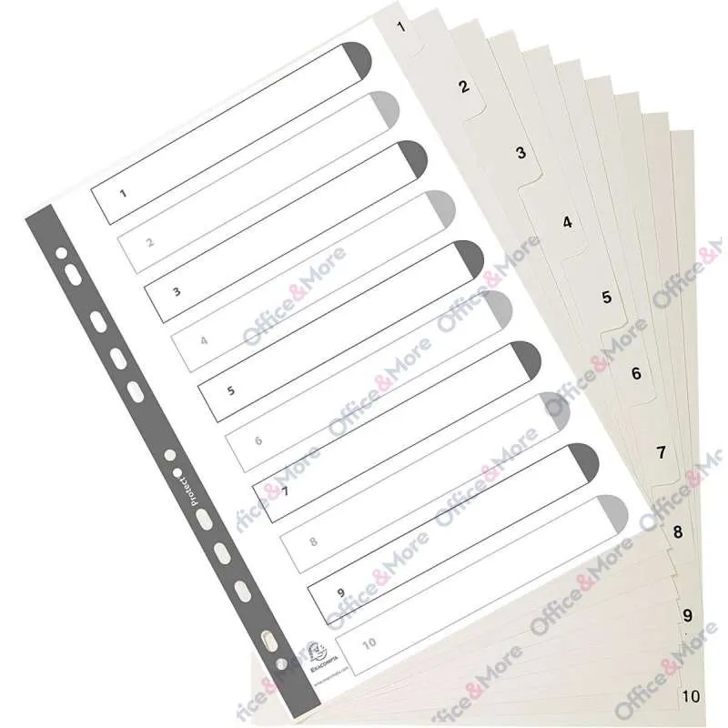 EXACOMPTA PREGRADNI INDEKS PP A4,SIVA BROJ 1-10 