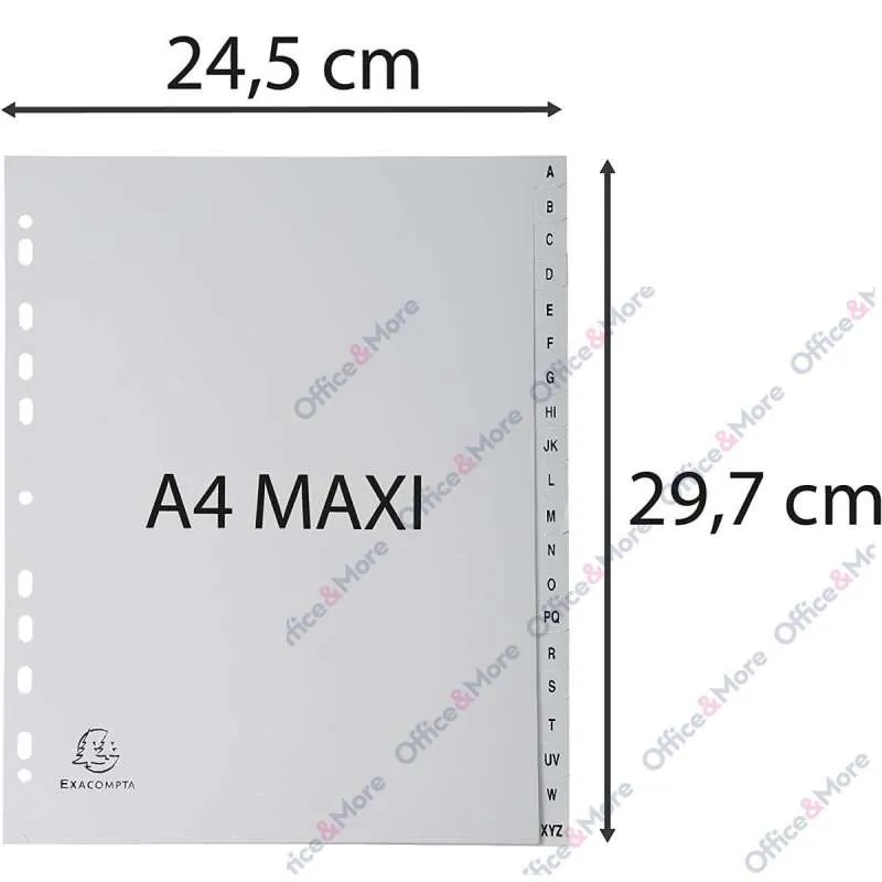 EXACOMPTA PREGRADNI INDEKS PP A4,SIVA SLOVA A-Z,20 
