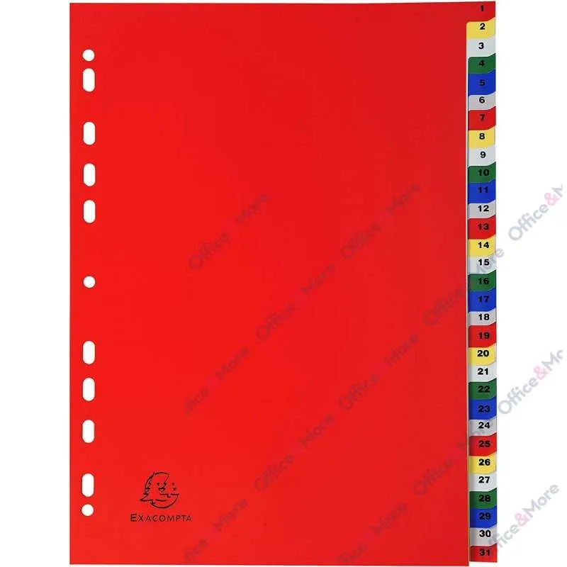 EXACOMPTA PREGRADNI INDEKS PP A4,BOJA, BROJ 1-31 