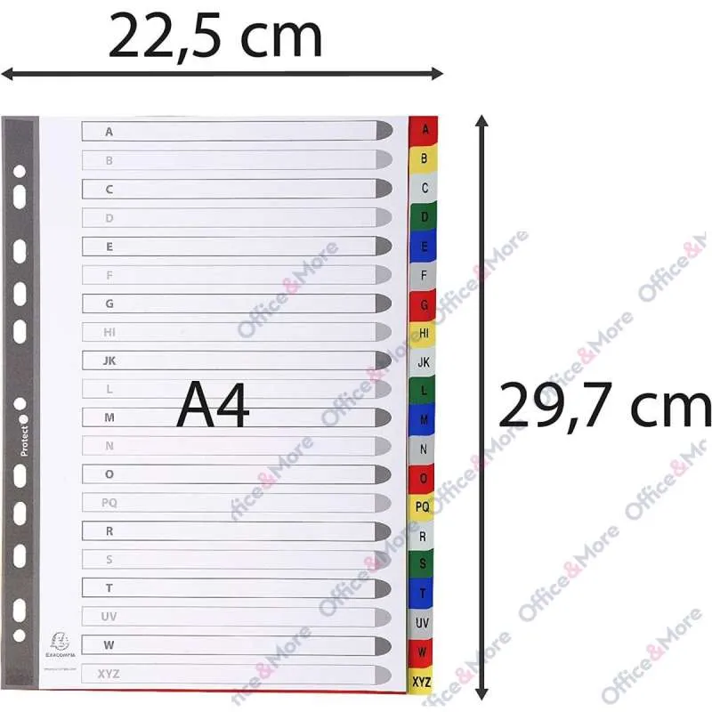 EXACOMPTA PREGRADNI INDEKS PP A4,BOJA, A-Z, 20 LIS 