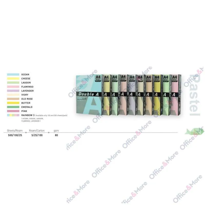 DOUBLE A FTK A4 80G 100L PASTEL ROZE (PINK) 