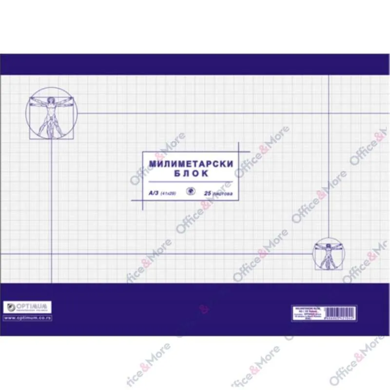 PAPIR MILIMETARSKI A3 BLOK 6723 