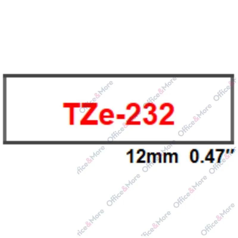 BROTHER TRAKE 12mm CRVENO NA BELO TZe-232 