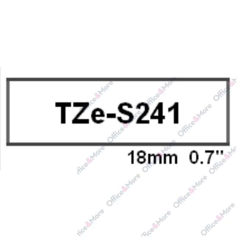 BROTHER TRAKE 18mm CRNO NA BELO TZe-S241 