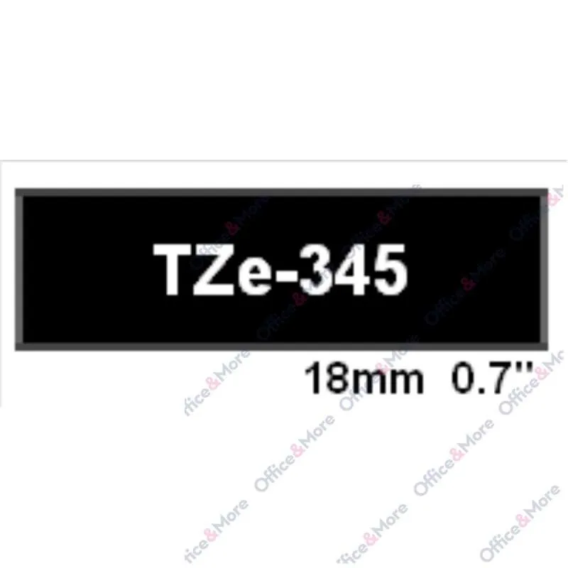 BROTHER TRAKE 18mm BELO NA CRNO TZe-345 