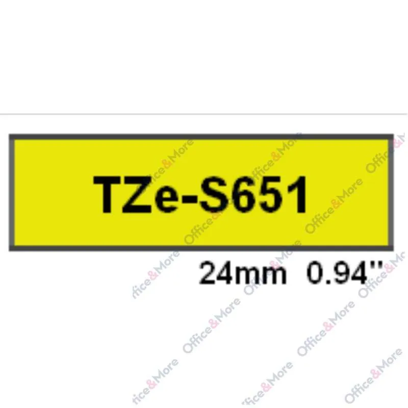 BROTHER TRAKE 24mm CRNO NA ŽUTO TZe-S651 STRONG 