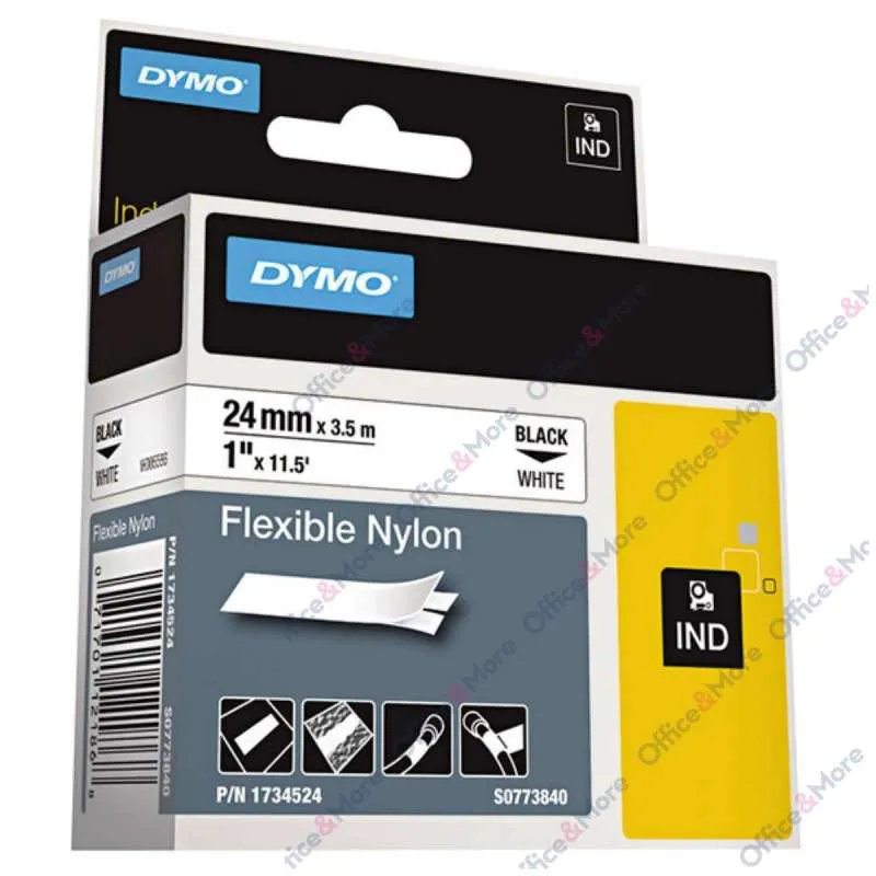 DYMO TRAKE 24mm x 3.5M CRNO NA BELO RHINO-Ind Flex 