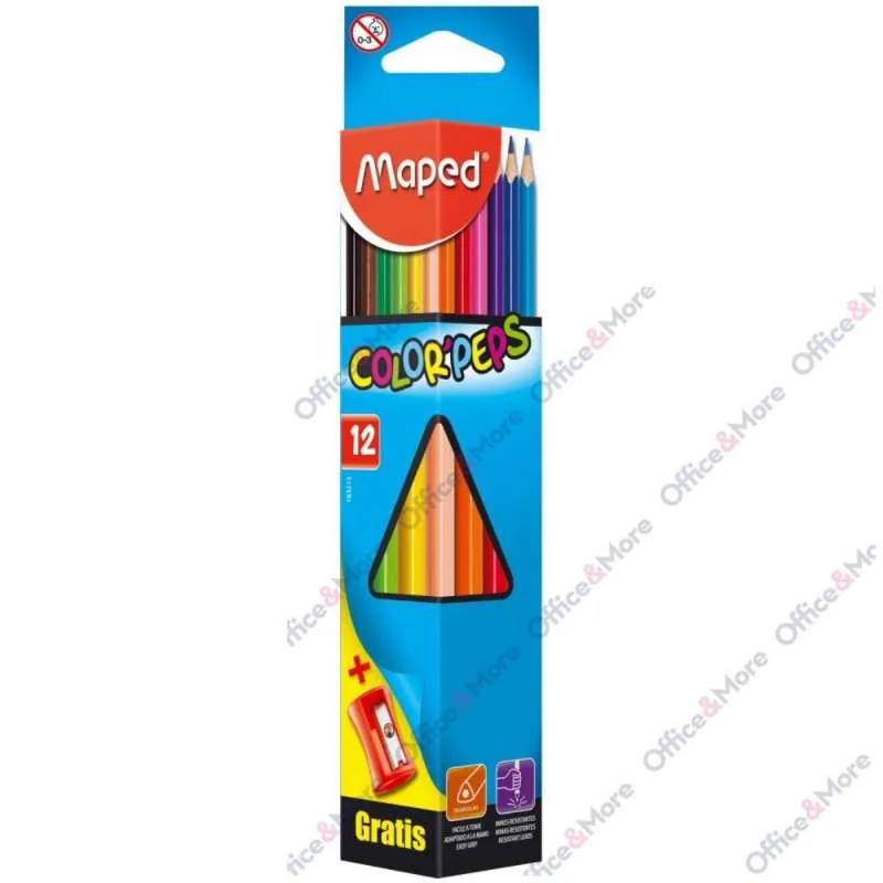 MAPED DRVENE BOJE 1/12+REZAČ M183213 