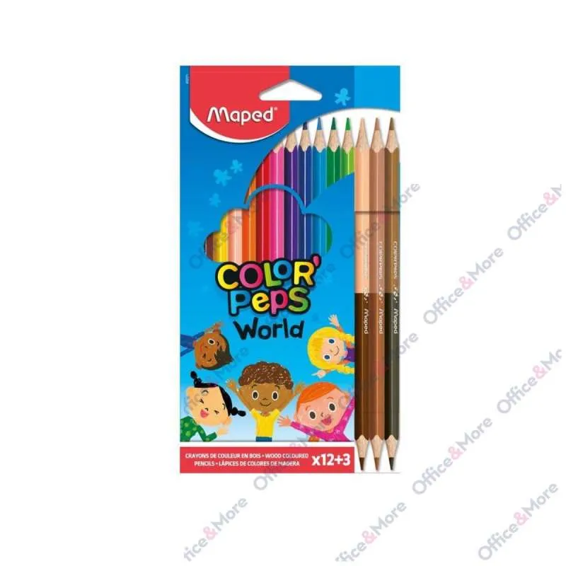 MAPED DRVENE BOJE COLOR PEPS 12+3 BOJE KOŽE 