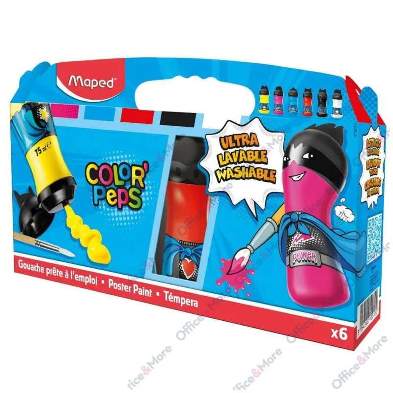 MAPED TEMPERE SUPERHEROJ OSNOVNE BOJE 6X75ML 