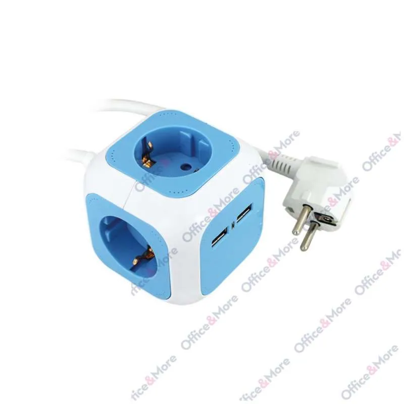 COMMEL PRODUŽNI KABL 4PR+2USB x 1,4M 234-161 