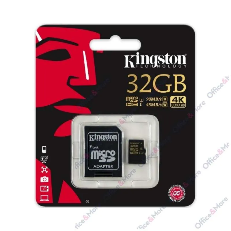 KINGSTON MICRO SD 32GB + ADAPTER UHS-I Class 3 