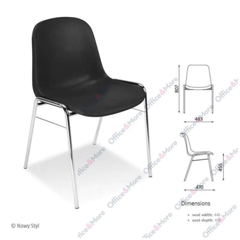 NS STOLICA BETA CHROME PLASTIC K-02 CRNA 