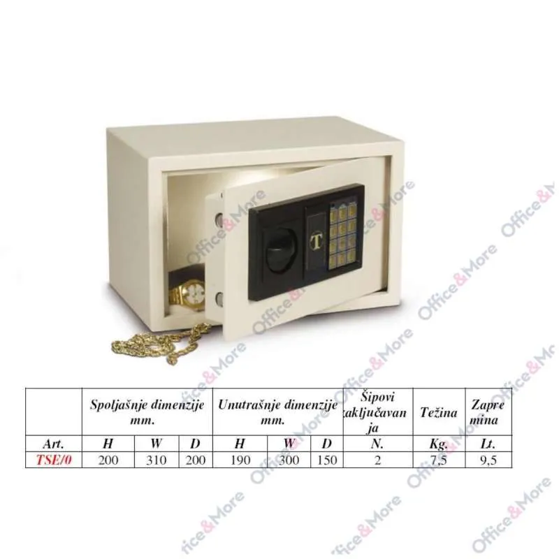 SEF ELEKTRONSKI TSE/0 200x310x200mm (VxŠxD) 7,5kg 