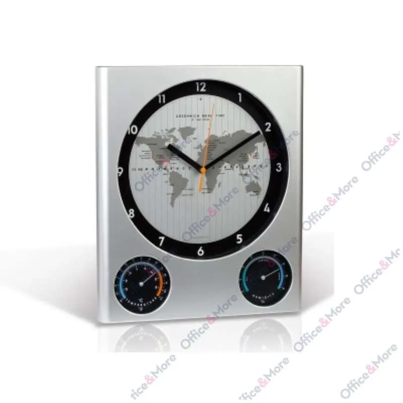 ZIDNI SAT 31.012.80 SILVER SA TERMOMETROM 